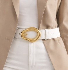 Sculptural Gold-Buckle Belt